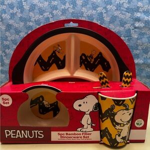 Peanuts five piece bamboo fiber dinner set